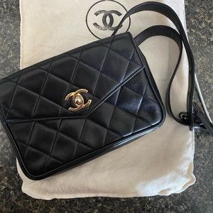 SOLD !Authentic CHANEL Leather Waist (Belt) Bag